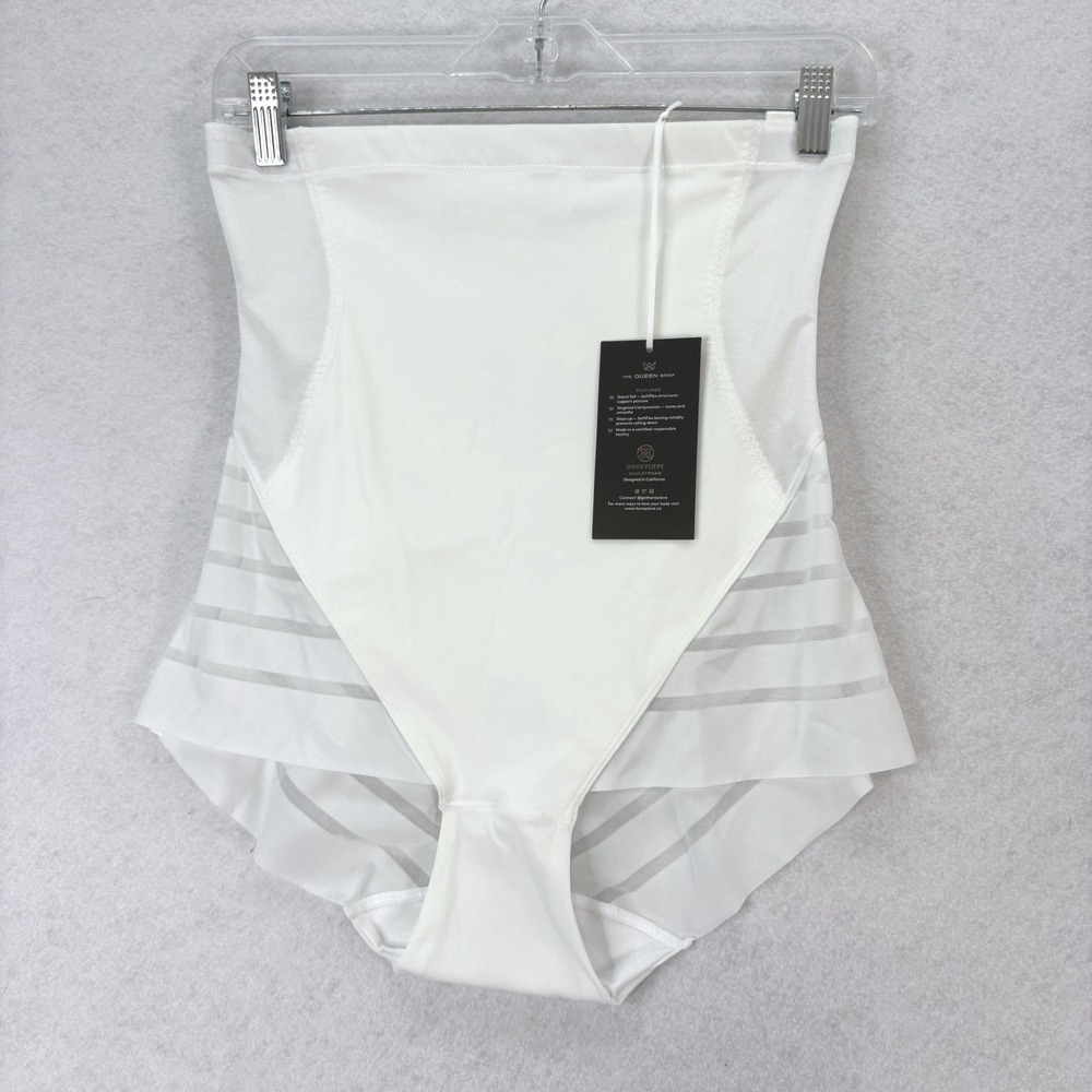 Honeylove The Queen Brief High Waisted Shapewear White Women XL Sculptwear